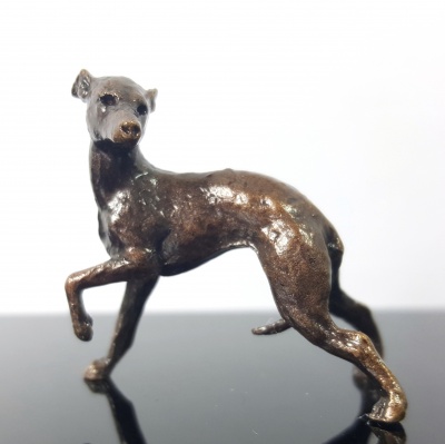 Miniature Bronze Whippet Sculpture